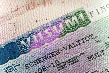 The Schengen visa in the passport