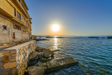 Beautiful sunset in Chania, Crete