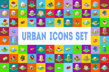 icons Isometric city