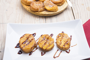plate with torrijas, typical spanish