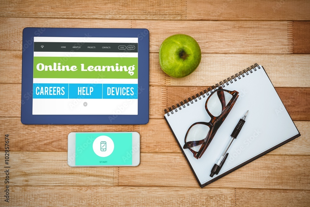 Poster composite image of online learning interface