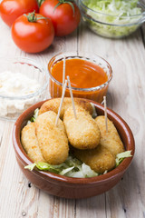cod fish croquettes on dish