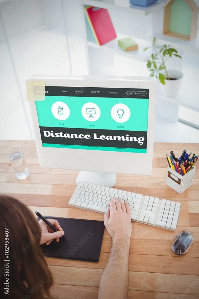 Poster composite image of distance learning interface