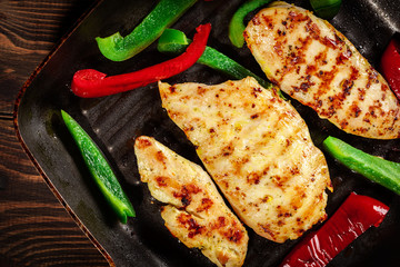 Chicken breast fillet in the pan