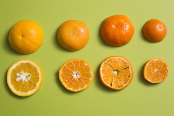 Organic oranges and tangerines