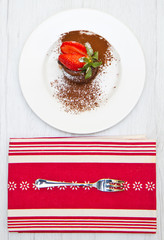 Dessert - Chocolate Cake with Fresh Strawberry