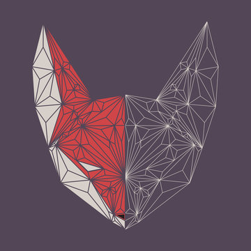 Abstract Fox Head. Fox Logo. Fox Mascot. Vector Flat Illustration.