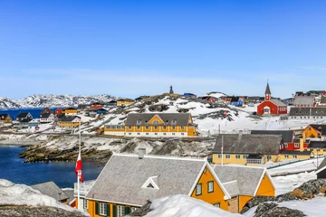 Crédence de cuisine en verre imprimé Arctique Centre historique de Nuuk