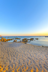 Amazing sunset at Kedrodasos beach in Crete, Greece