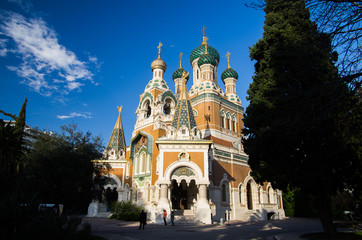 Fototapeta na wymiar Russian Orthodox Cathedral, Nice,