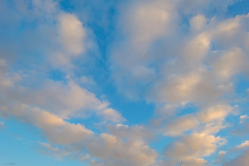Clouds in a blue sky in winter