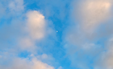 Clouds in a blue sky in winter