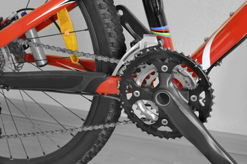 mountain bike rear wheel and front gear