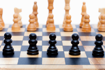 Black pawns lined up