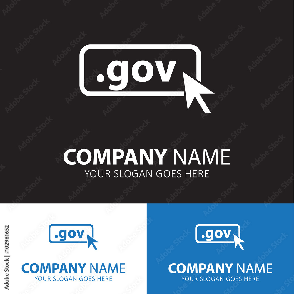 Aufkleber domain gov icon. top-level internet domain