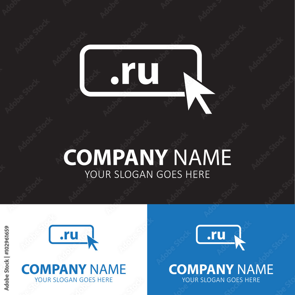 Poster domain ru icon. top-level internet domain