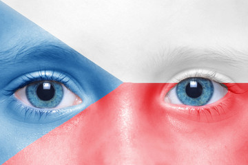human's face with british flag