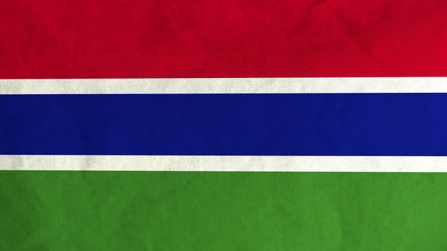 Gambian flag waving in the wind (full frame footage in 4K UHD resolution).