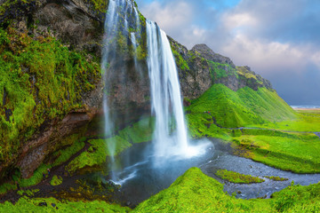 The water flows through  rapid stream