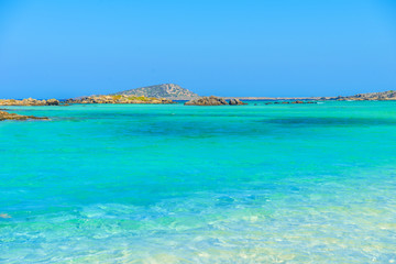 Naklejka na ściany i meble Elafonisi, one of the most famous beaches in the world, Crete, G