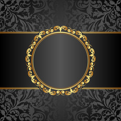 antique background with golden frame