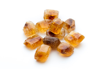 Large caramelized sugar on a white background.