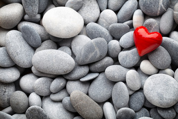 Fototapeta na wymiar Red heart of the spa stones.
