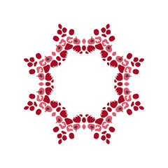 Rowan berries. Circle. Template for your design. Card.