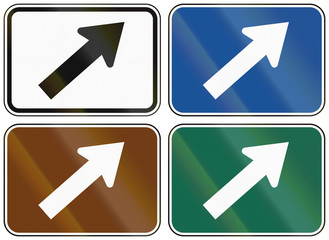 Collection of lane direction signs of the United States MUTCD