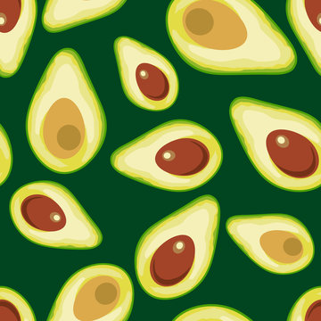 Seamless vector pattern with avocado
