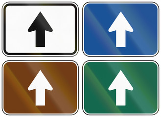 Collection of lane direction signs of the United States MUTCD