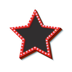 Vintage red arrow with glowing lights