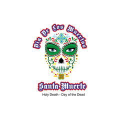 Holy Death, sugar skull, grunge.vintage design t-shirts