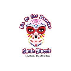 Holy Death, sugar skull, grunge.vintage design t-shirts