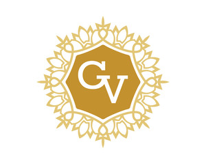 GV initial royal letter logo