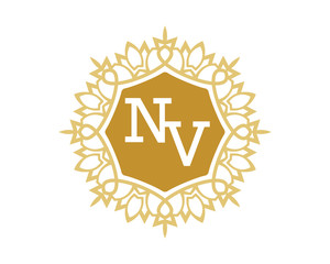 NV initial royal letter logo