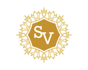 SV initial royal letter logo