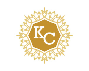 KC initial royal letter logo