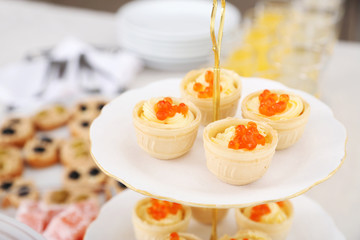 Set of cold snacks, closeup