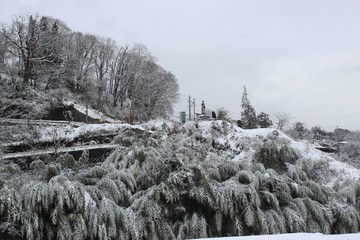 信州の冬/信州中条村の雪景色