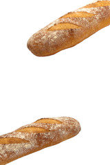 Bread isolated on white background. Selective focus.