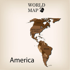 World Map America.