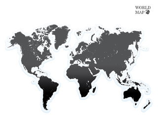 Fototapeta premium world map black.