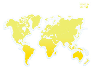 world map yellow.