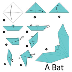step by step instructions how to make origami A Bat.