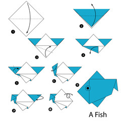 step by step instructions how to make origami A Fish.