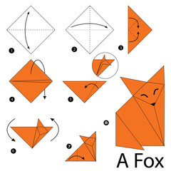 step by step instructions how to make origami A Fox.