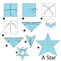 step by step instructions how to make origami A Star.