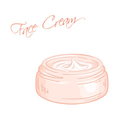 vector illustration of isolated cream jar