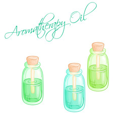 vector illustration of isolated set of essential oil